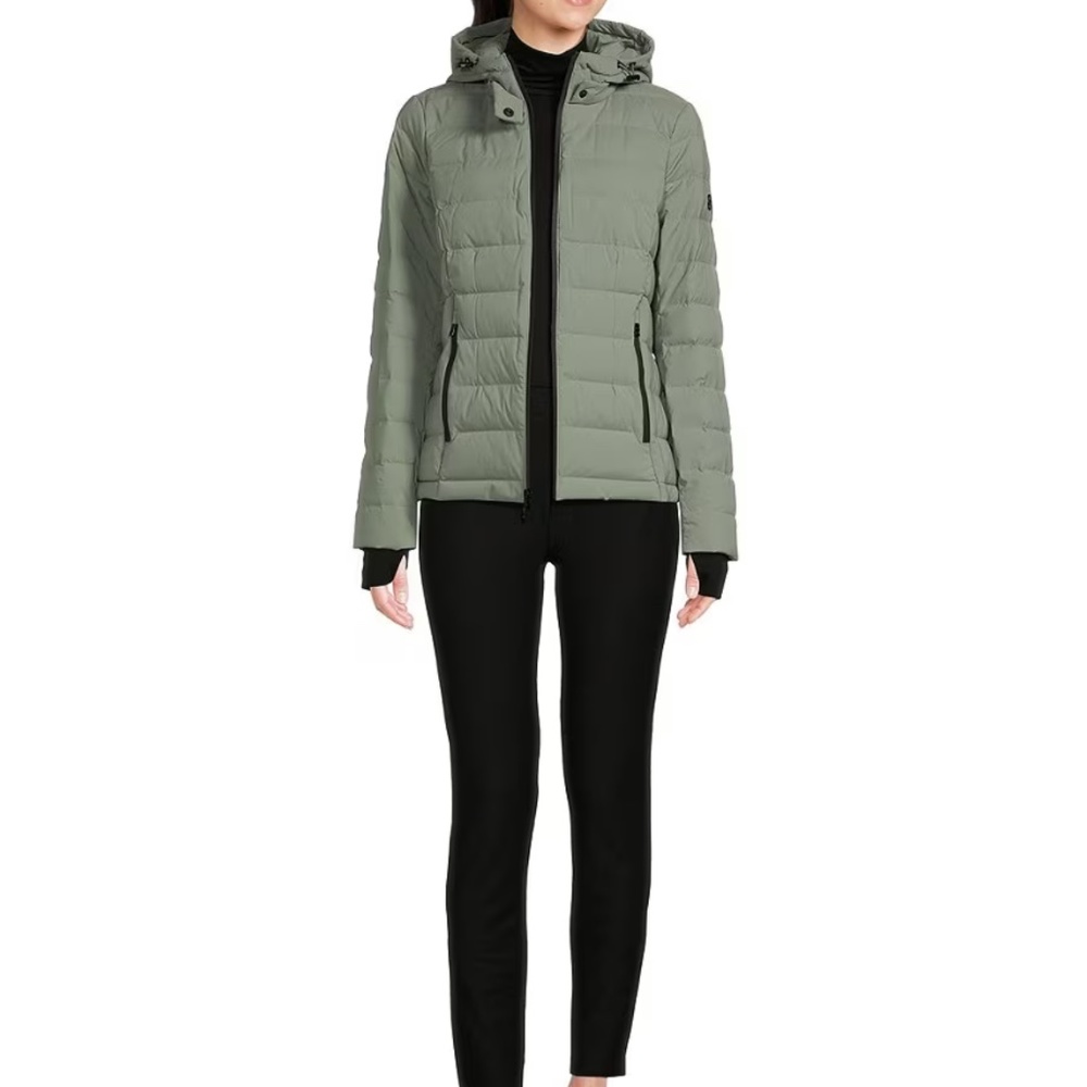 Michael Kors Stretch Hooded Down Puffer Coat